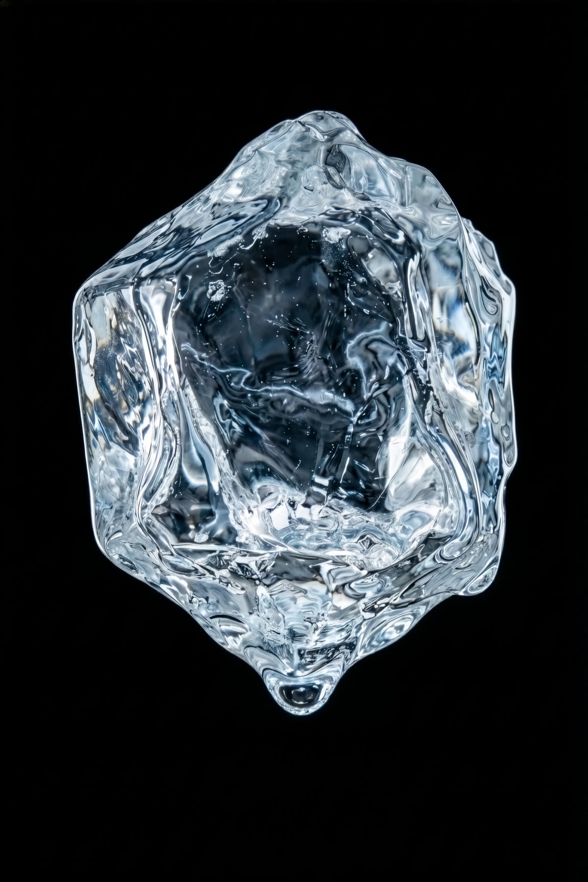 Destilliertes Wasser als Eisblock. Kompromisslose Reinheit und höchste Qualität für das PHAIZE Magnesium spray.